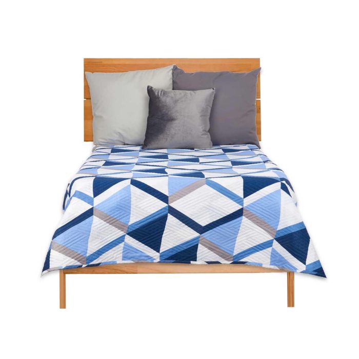Colcha Cama Reversible 240X260 Triangulos Azules Giftdecor (6 Unidades) 1 Colcha Cama Reversible 240X260 Triangulos Azules Giftdecor (6 Unidades) 1