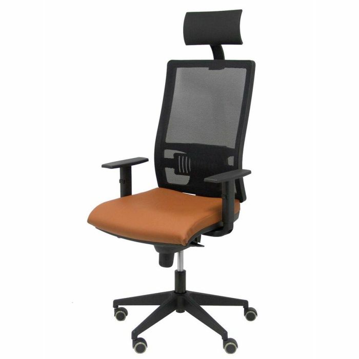 Silla de Oficina con Cabecero Horna P&C Marrón 3 Silla de Oficina con Cabecero Horna P&C Marrón 3