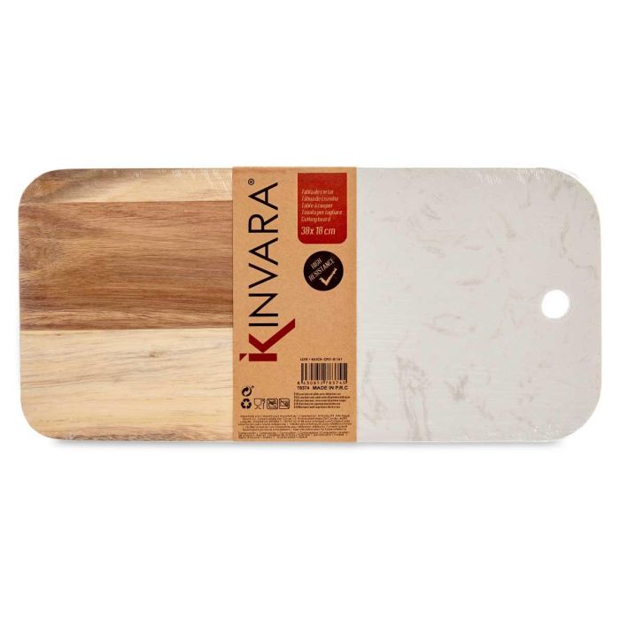 Tabla Cortar Madera Y Marmol Blanco 38Cm Kinvara (8 Unidades) 2 Tabla Cortar Madera Y Marmol Blanco 38Cm Kinvara (8 Unidades) 2