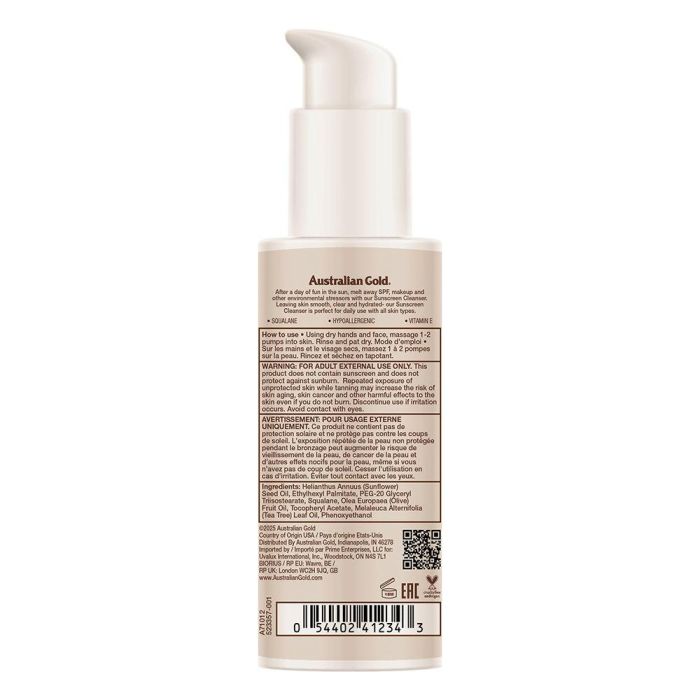 Australian Gold Sunscreen Cleanser Deep Cleansing Oil 89 mL 1 Australian Gold Sunscreen Cleanser Deep Cleansing Oil 89 mL 1