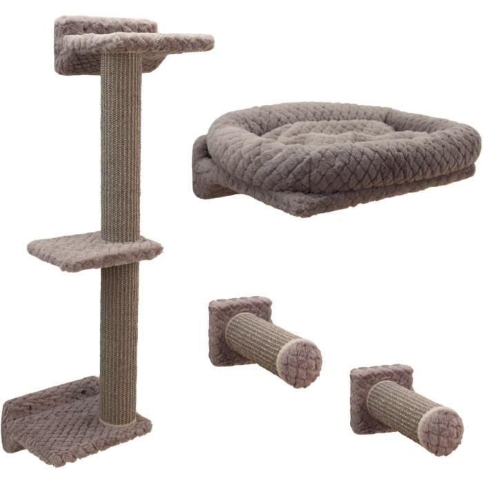 Rocódromo para gatos - KERBL - MONTE ALPI - 8 piezas - Gris - Torre de escalada Rocódromo para gatos - KERBL - MONTE ALPI - 8 piezas - Gris - Torre de escalada