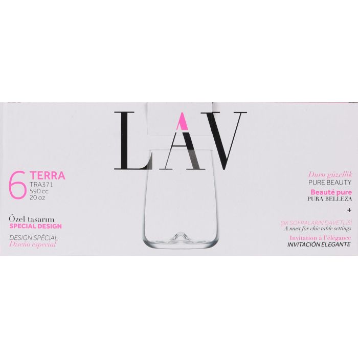 Lav Set 6 Vasos Terra 590Cc 9x9x11,6 cm (8 Cajas)