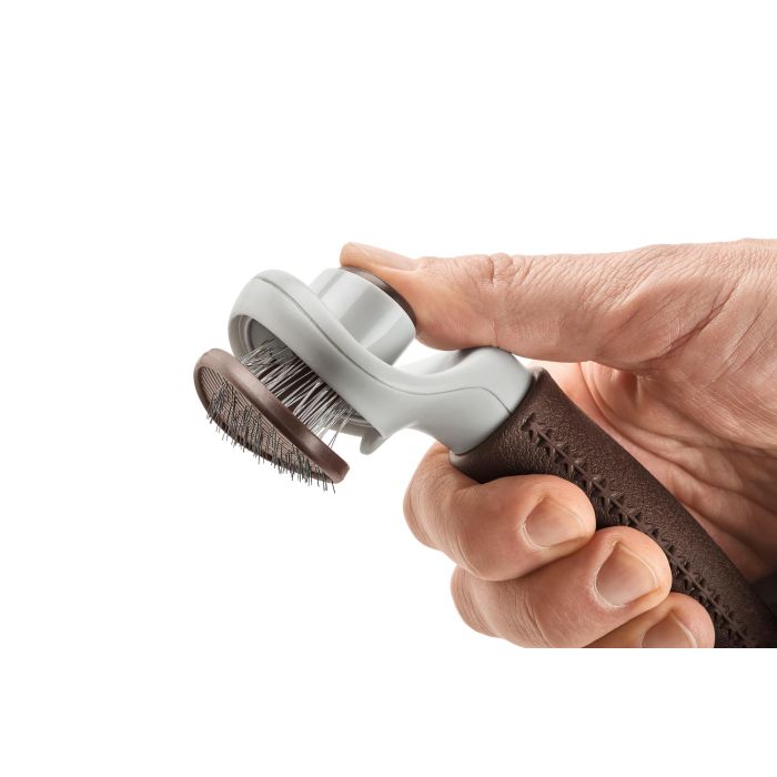 Hunter Cepillo para Cardar Autolimpiable Talla M para Perros, Elimina Pelo Muerto y Subpelo 2