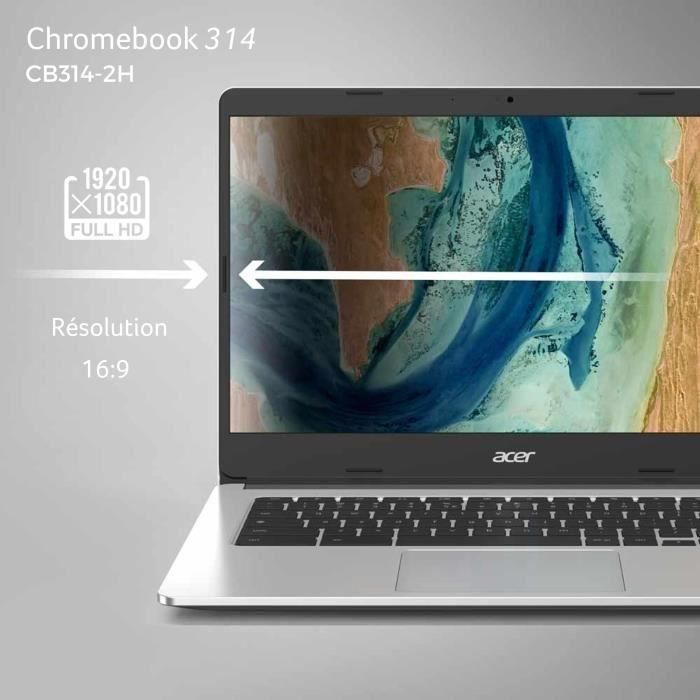 PC portátil - ACER - Chromebook 314 CB314-2H-K04F - 14 FHD - MTK MT8183 - 4 GB de RAM - 32 GB de almacenamiento - ChromeOS - AZERTY 1