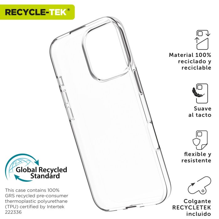 Muvit Funda Recycletek para Apple iPhone 16 - Material 100% Reciclado, Protección contra Arañazos y Golpes 1 Muvit Funda Recycletek para Apple iPhone 16 - Material 100% Reciclado, Protección contra Arañazos y Golpes 1