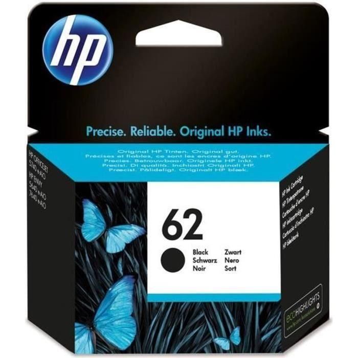 Cartucho de tinta negro original HP 62 para HP Envy 5540/5640/7640 (C2P04AE)