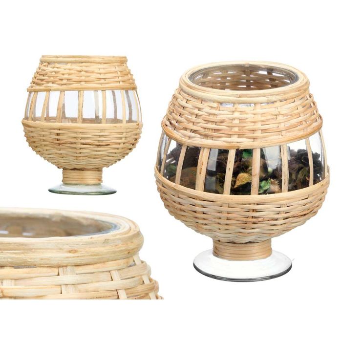 Portavela Copa Peq Vidrio Rattan Giftdecor 15X18CM (6 Unidades) Portavela Copa Peq Vidrio Rattan Giftdecor 15X18CM (6 Unidades)