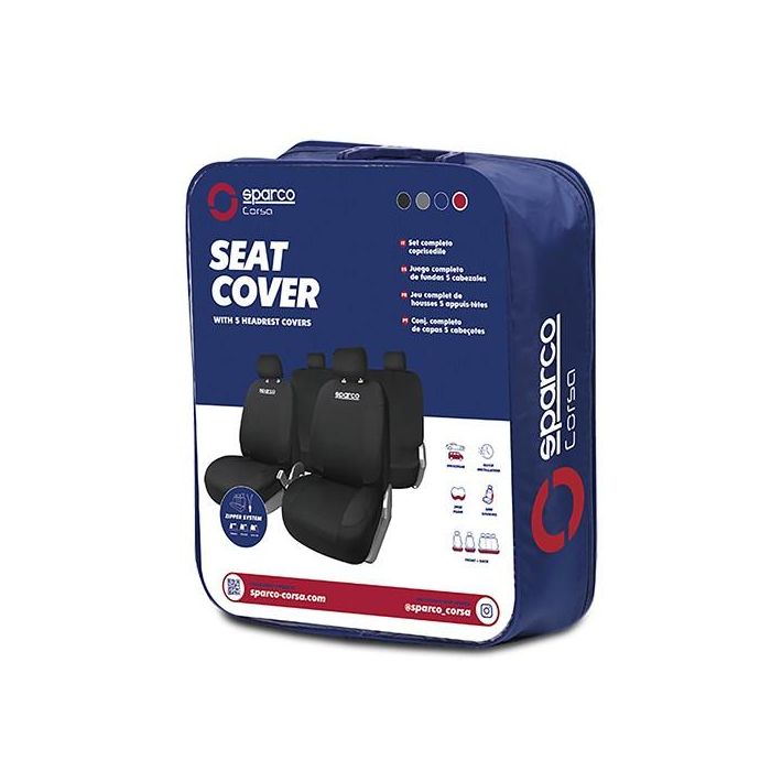 Fundas para Asientos de Coche Sparco Strada Negro 1 Fundas para Asientos de Coche Sparco Strada Negro 1