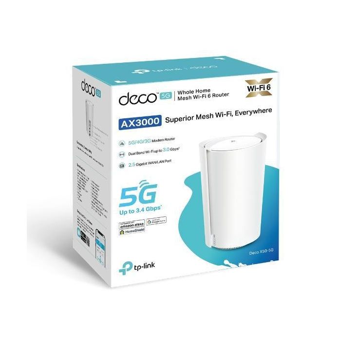 TP-Link Deco X50-5G Sistema de malla Wi-Fi 6, Doble banda (2.4 GHz / 5 GHz), Cobertura 230 m², Color Blanco 2
