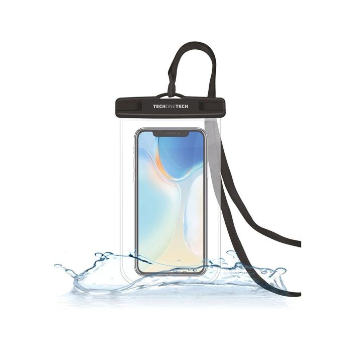 Tech One Tech Funda impermeable para móviles hasta 7" IPX8 sumergible 30m con lanyard PVC