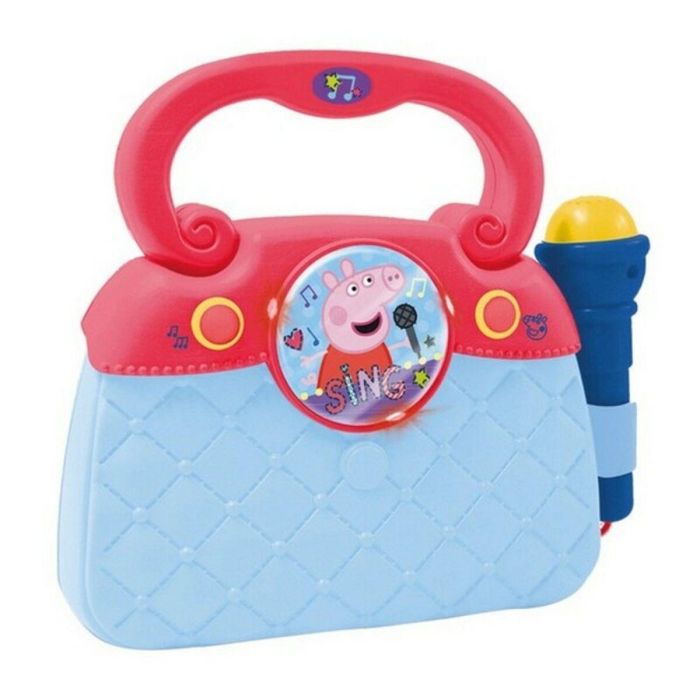 Bolso pepa pig con micro, luces, ritmos y conex. mp3 18.30x17.50x6.50 cm