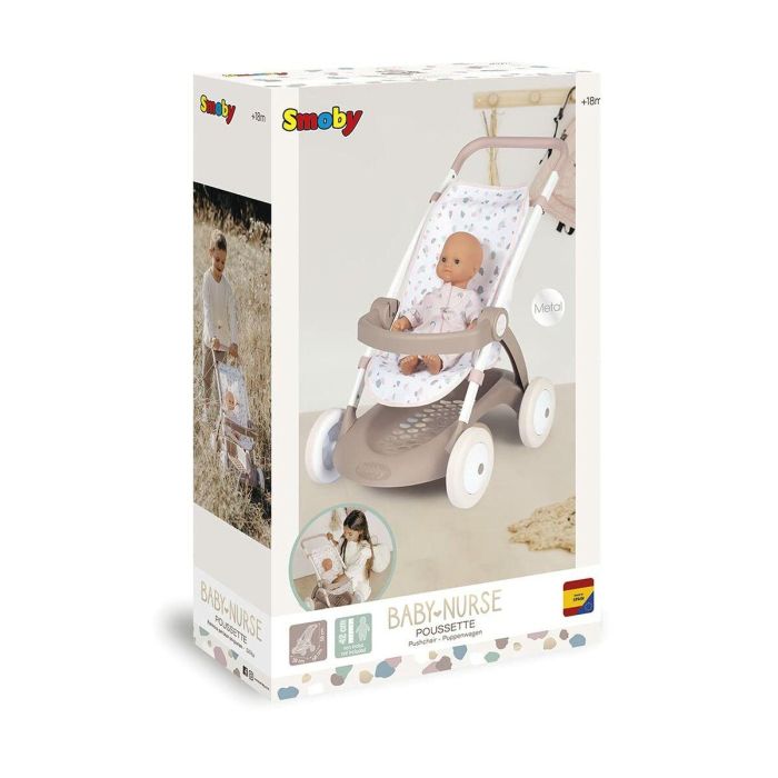 Baby Nurse Cochecito para Muñecas con Mango de 58 cm y Arco de Seguridad. Ideal para Niños +18 Meses. 3 Baby Nurse Cochecito para Muñecas con Mango de 58 cm y Arco de Seguridad. Ideal para Niños +18 Meses. 3