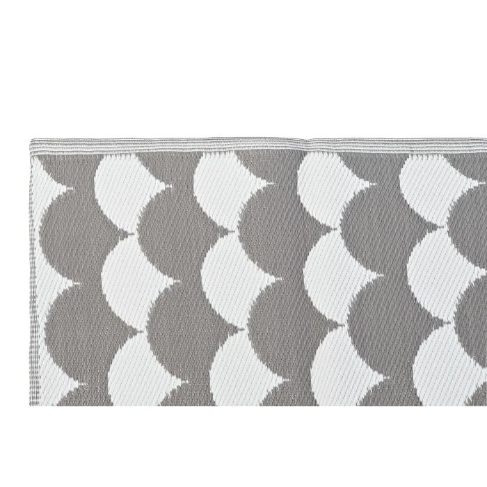 DKD Home Decor Alfombra de Poliéster con diseño de Ondas, Gris y Blanco, 210x150 cm (1 cm grosor), Pack de 2 DKD Home Decor Alfombra de Poliéster con diseño de Ondas, Gris y Blanco, 210x150 cm (1 cm grosor), Pack de 2