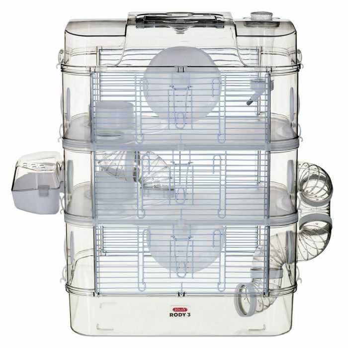 Zolux ZOL3336022060225 Jaula Rody3 Trio de 3 niveles para hámsteres, ratones y jerbos - L 41 x P 27 x H 53 cm - Blanco 7