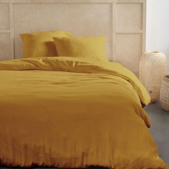 Juego de cama - TODAY - 123668 - 2 personas - 240x220cm - Gasa de algodón lisa - Ocre Juego de cama - TODAY - 123668 - 2 personas - 240x220cm - Gasa de algodón lisa - Ocre
