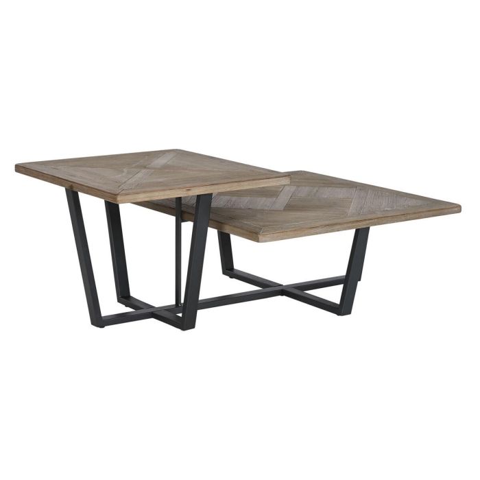 Mesa de Centro Home ESPRIT Negro Natural Metal Madera de abeto 118 x 78 x 45 cm Mesa de Centro Home ESPRIT Negro Natural Metal Madera de abeto 118 x 78 x 45 cm