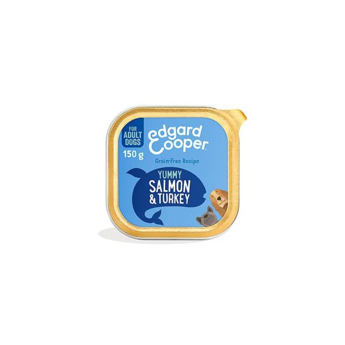 Comida húmeda para perros adultos sabor salmón y pavo - 11 tarrinas de 150 gr Comida húmeda para perros adultos sabor salmón y pavo - 11 tarrinas de 150 gr