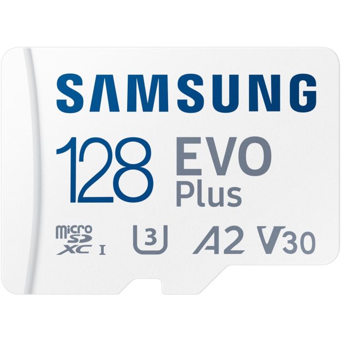 Samsung MB-MC128SA/EU Tarjeta Memoria microSDXC EVO Plus 128GB, 160MB/s, Clase 10 U3 A2 V30, con Adaptador SD para Móvil y Tablet