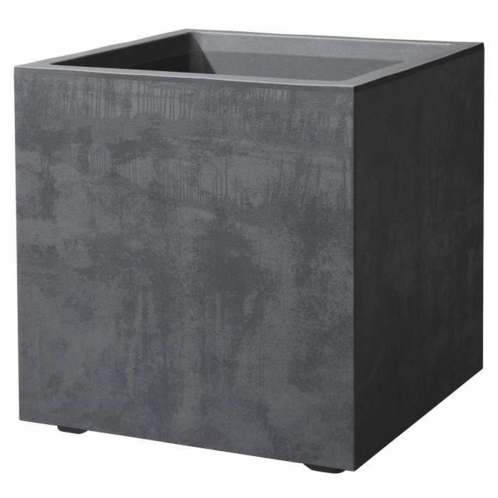 Deroma 9H814SZ Maceta Cubo Millennium R con reserva de agua Antracita 39 cm