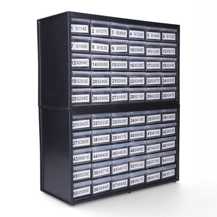 Grafitos Marjal Cajonera para 60 Escobillas de Carbón (240 Juegos) con Póster y Muestrario para Organización de Taller 1