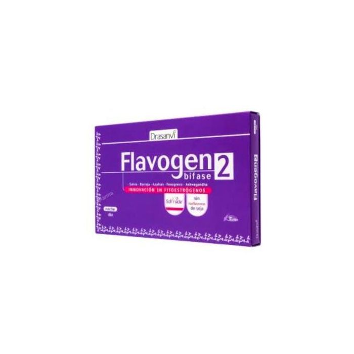 Drasanvi Flavogen Bifase 2 60 Cápsulas - Menopausia con Azafrán, Salvia, Fenogreco y Amapola Californiana para Sueño y Bienestar