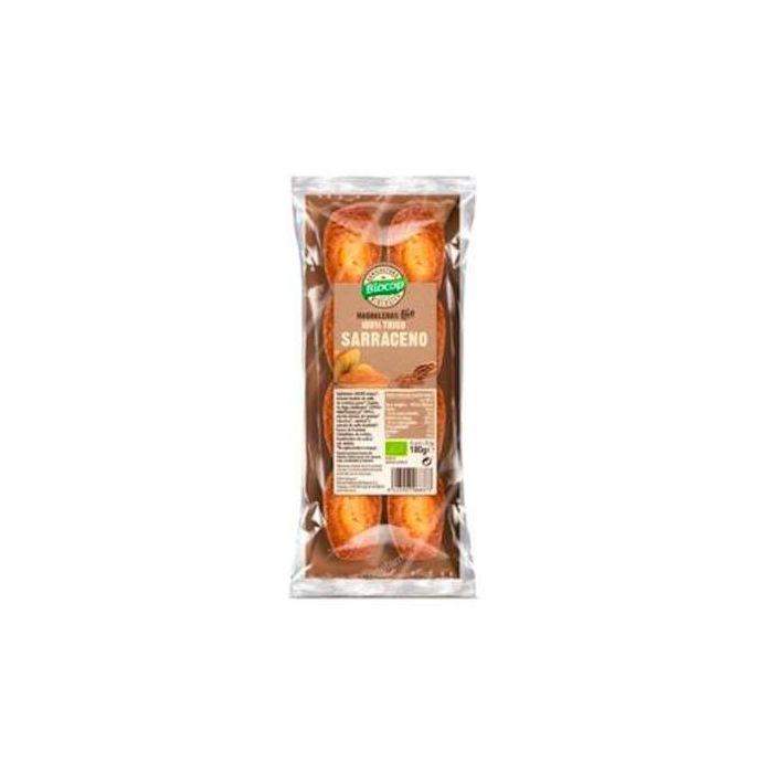 BIOCOP Madalenas de Trigo Sarraceno 100% Bio 180g - Sin Aceite de Palma, Huevos Corral Ecológicos, Azúcar Caña Comercio Justo