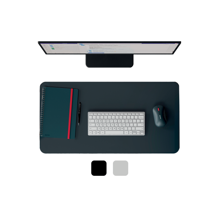 Leitz 53850089 Alfombrilla de Sobremesa Reciclada de Piel 70 x 36 cm Gris Oscuro