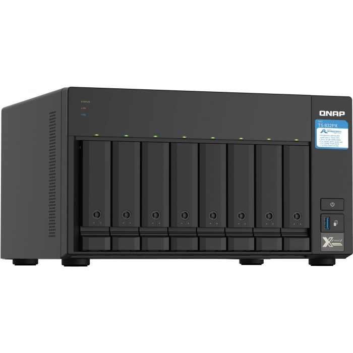 QNAP TS-832PX-4G NAS Torre 8 Bahías, Procesador AL324 1.7GHz, 4GB DDR4, 10GbE, SFP+, Compatible HDD/SSD, Aluminio/Negro 1 QNAP TS-832PX-4G NAS Torre 8 Bahías, Procesador AL324 1.7GHz, 4GB DDR4, 10GbE, SFP+, Compatible HDD/SSD, Aluminio/Negro 1