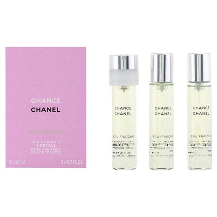 Chanel CHANCE EAU FRAICHE Eau de Toilette Vaporizador Twist & Spray 3 Recargas 3 x 20 ml para Mujer 0 Chanel CHANCE EAU FRAICHE Eau de Toilette Vaporizador Twist & Spray 3 Recargas 3 x 20 ml para Mujer 0