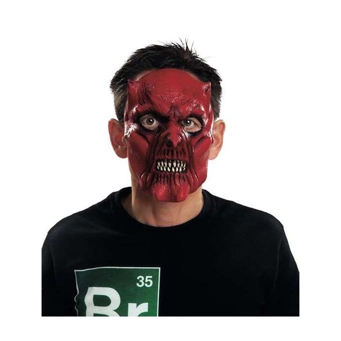 1/2 devil latex mask one size 1/2 devil latex mask one size