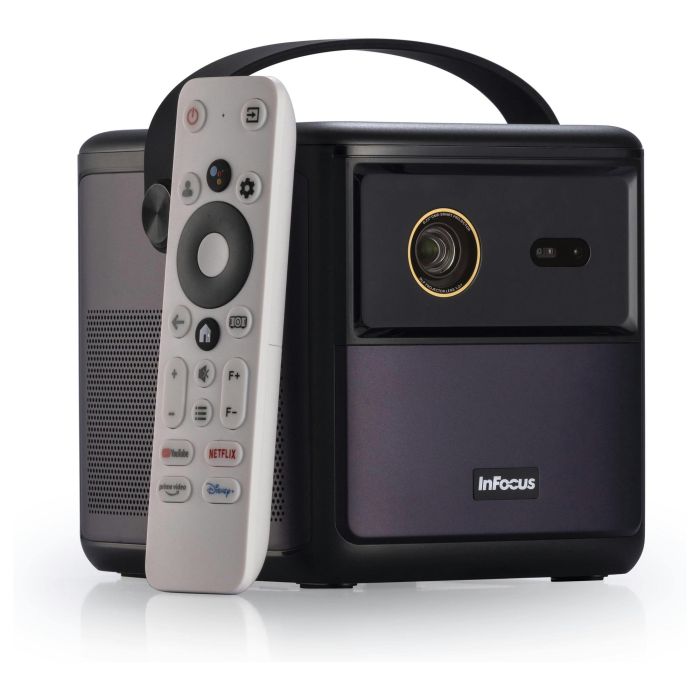 InFocus Crusader Challenger IN3008SL Proyector LED Full HD 1080p 350 Lúmenes Portátil con Batería Android TV Smart, WiFi, Bluetooth, 3D, HDR10, 43-130", Color Púrpura 13