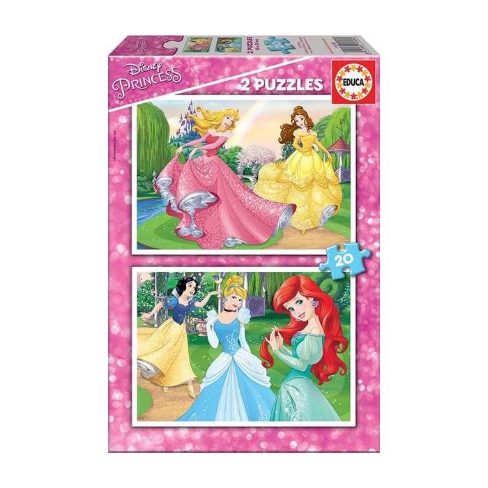 Educa Puzzle de Princesas Disney, 2 Puzzles de 20 Piezas Cada Uno, para Niños de 3 a 5 Años