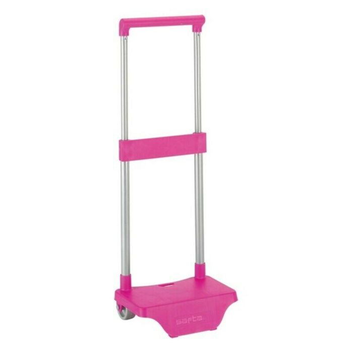 Carro portamochilas fucsia. abierto: 22x17x67,5 cm