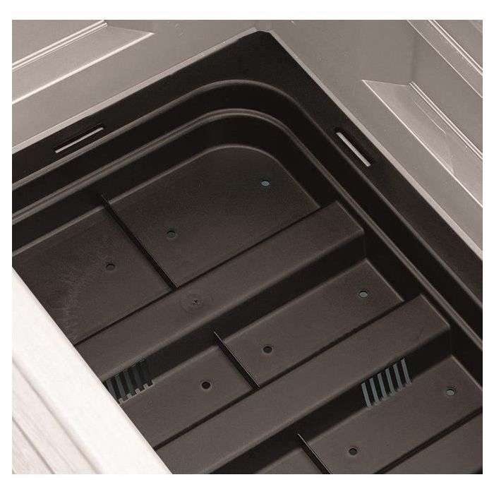 Stefanplast Jardinera Maceta Italia Rectangular con Rejilla para Flores y Plantas. Color Gris Piedra. Medidas 100x43x142 cm. 4