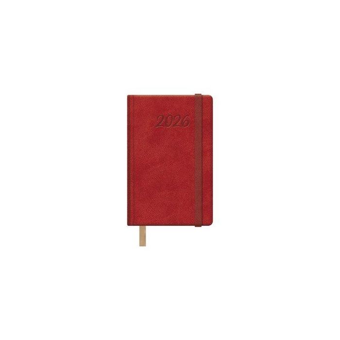 Agenda Anual (2026) Dohe Samba Cosida Tapa Extra Polipiel Con Goma 85X130 S/V Rojo