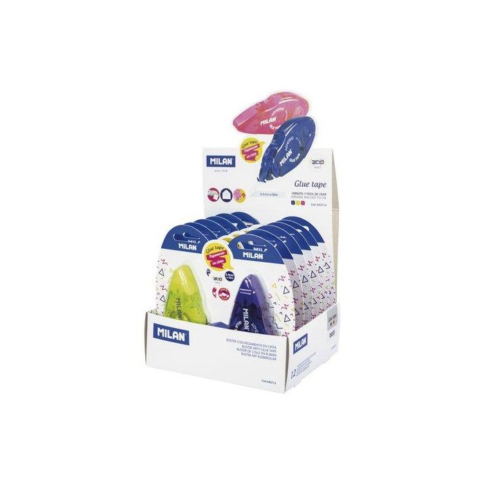 Milan Pegamento en Cinta No Permanente 8,4 mm x 12 m C-Surtidos C-12 - Ideal para Manualidades y Scrapbooking