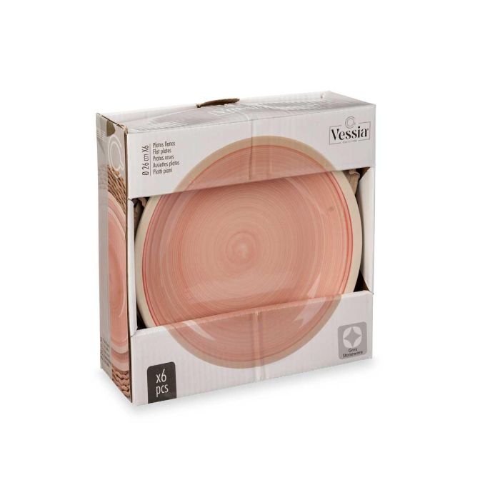 Plato Llano Grande Gres Rosa Borde 26.5 cm Vessia (24 Unidades) 2 Plato Llano Grande Gres Rosa Borde 26.5 cm Vessia (24 Unidades) 2