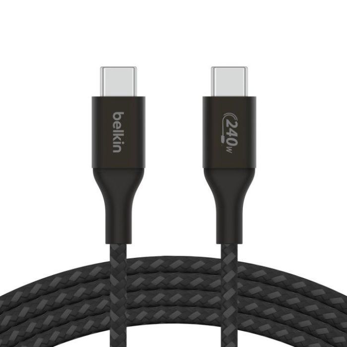 Belkin Cable USB-C a USB-C 1m CAB015bt1MBK, Carga Rápida 240W Power Delivery 3.1, Certificado USB-IF, Negro