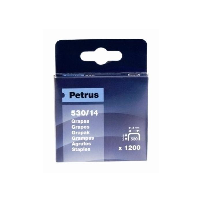 Petrus Grapa Cobreada 530/14mm, Caja 1200 Unidades, Ref. 77517