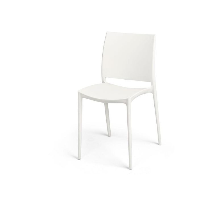 Giftdecor Silla Lisa Blanca Plástico 41x79x46 cm