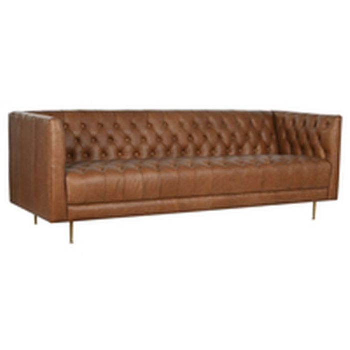 DKD Home Decor Sofá Piel Cognac Dorado Capitoné Mueble de Salón Colección Leather top 23 - Modelo Item Home 209x77x74 cm 0 DKD Home Decor Sofá Piel Cognac Dorado Capitoné Mueble de Salón Colección Leather top 23 - Modelo Item Home 209x77x74 cm 0