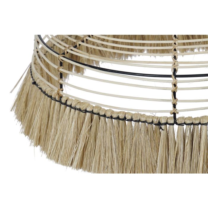 DKD Home Decor Lámpara de Techo Colonial de Yute Natural Hecha a Mano 45x45x36 cm con Soporte E27 para Bombilla 40W Desmontable 2
