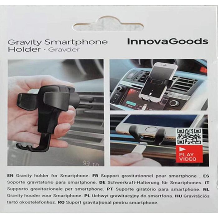 Inde Soporte Gravitatorio de Móviles para Coche - 9 x 6,8 x 9,4 cm (24 Unidades) 9