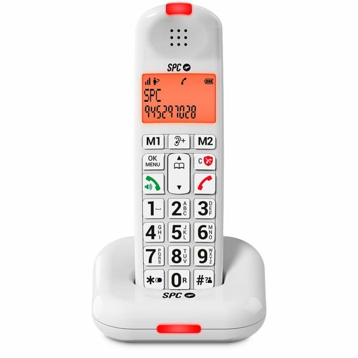 SPC Teléfono Inalámbrico Comfort Kairo Blanco para Personas Mayores con Botones Grandes y Pantalla Retroiluminada 1 SPC Teléfono Inalámbrico Comfort Kairo Blanco para Personas Mayores con Botones Grandes y Pantalla Retroiluminada 1