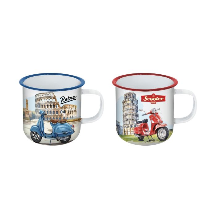 Inde Mug Esmaltada Blanca Bike 150 ml 1 Inde Mug Esmaltada Blanca Bike 150 ml 1