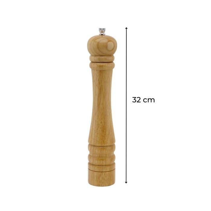 Juego de 2 molinillos de pimienta manuales - FACKELMANN PROFESIONAL - Color madera - 32 cm 2 Juego de 2 molinillos de pimienta manuales - FACKELMANN PROFESIONAL - Color madera - 32 cm 2