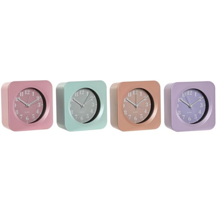 DKD Home Decor Reloj Despertador Lila Rosa 4.7 x 11 x 11 cm (4 Unidades)