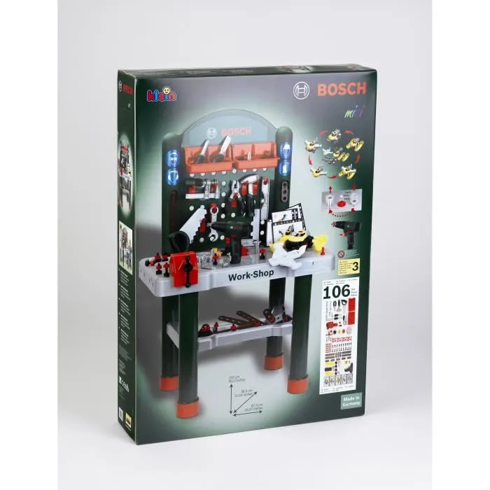 Klein Taller Bosch con Destornillador Mecánico y Vehículo para Ensamblar (3 años y más) 1 Klein Taller Bosch con Destornillador Mecánico y Vehículo para Ensamblar (3 años y más) 1