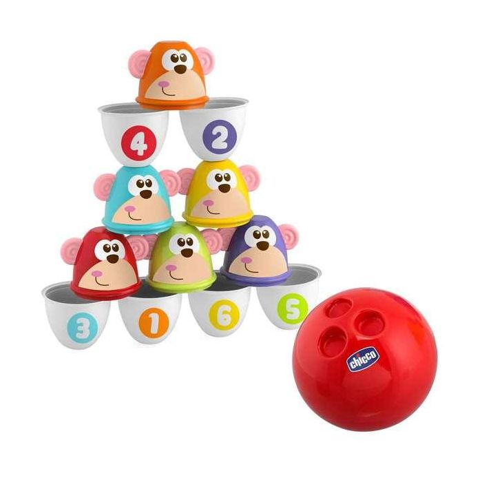 Chicco Juego de Bolos Animales con Pelota 11x15x9 cm Juguete Infantil 13