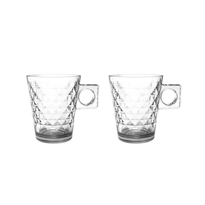 La Mediterranea Set de 2 Tazas de Café con Leche Lima Diamond 21 cl (36 Cajas) 2